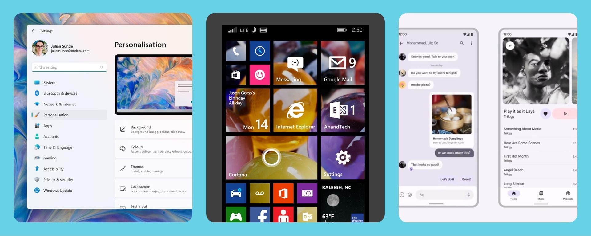 Image showing my three core design inspirations