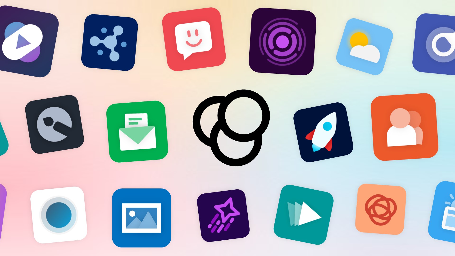 Image of portfolio site favicon surrounded by app icons